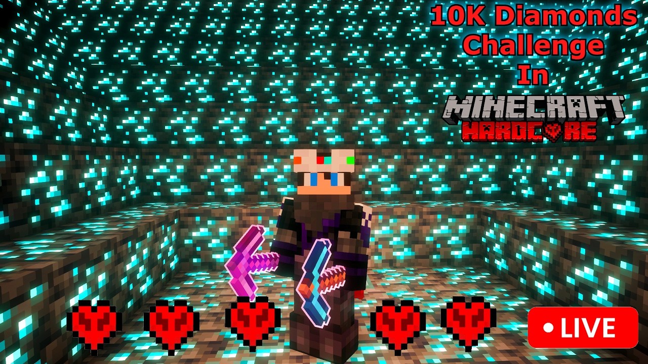Minecraft Hardcore 10K Diamonds Challenge Streaming 🤯 #gaming #minecraft #shorts