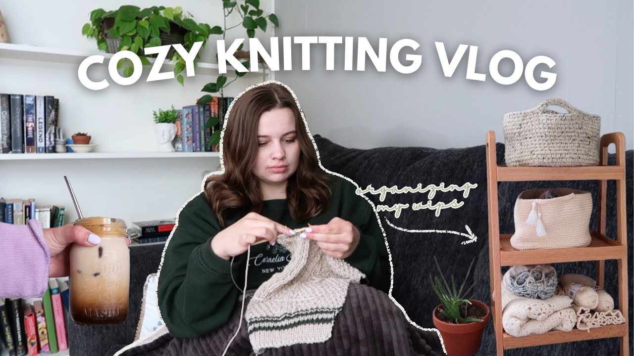 rainy day knitting vlog🌧 | knit with me, organize my wips, releasing a new pattern!