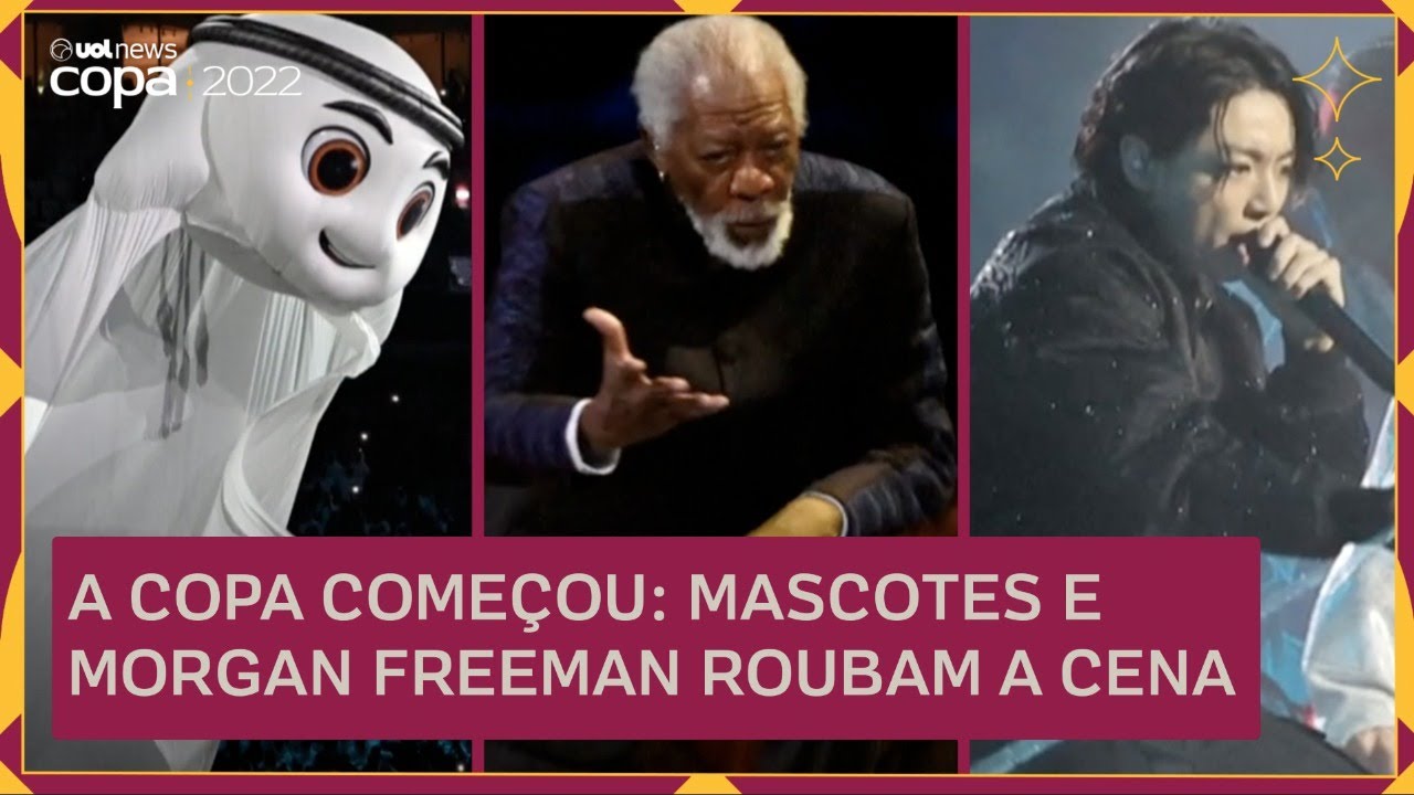 ABERTURA DA COPA NO QATAR tem BTS, Morgan Freeman e mascote 'Z&eacute; Gotinha'