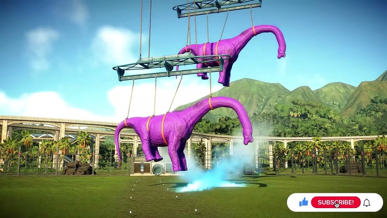 T-Rex and Big Dinosaurs Fight & Break Out - Mosasaurus, Brachiosaurus    Jurassic World Evolution 2