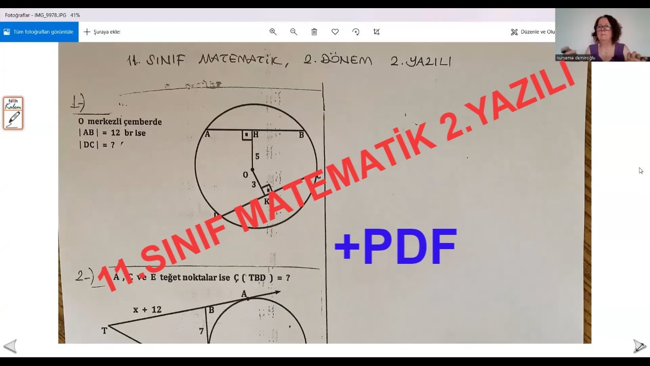 11. SINIF MATEMATİK 2.DÖNEM 2.YAZILIYA  HAZIRLIK ÇALIŞMA SORULARI