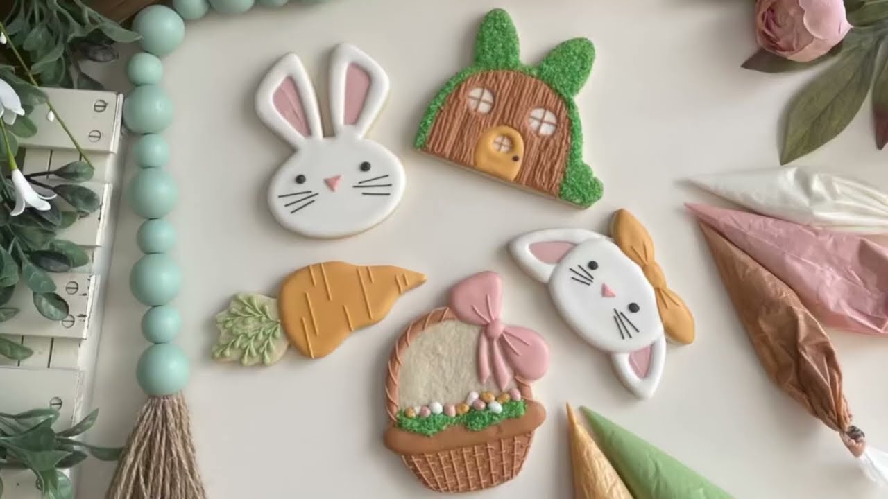 Bunny Cottage Easter Cookies / cookie moss! Cookie decorating