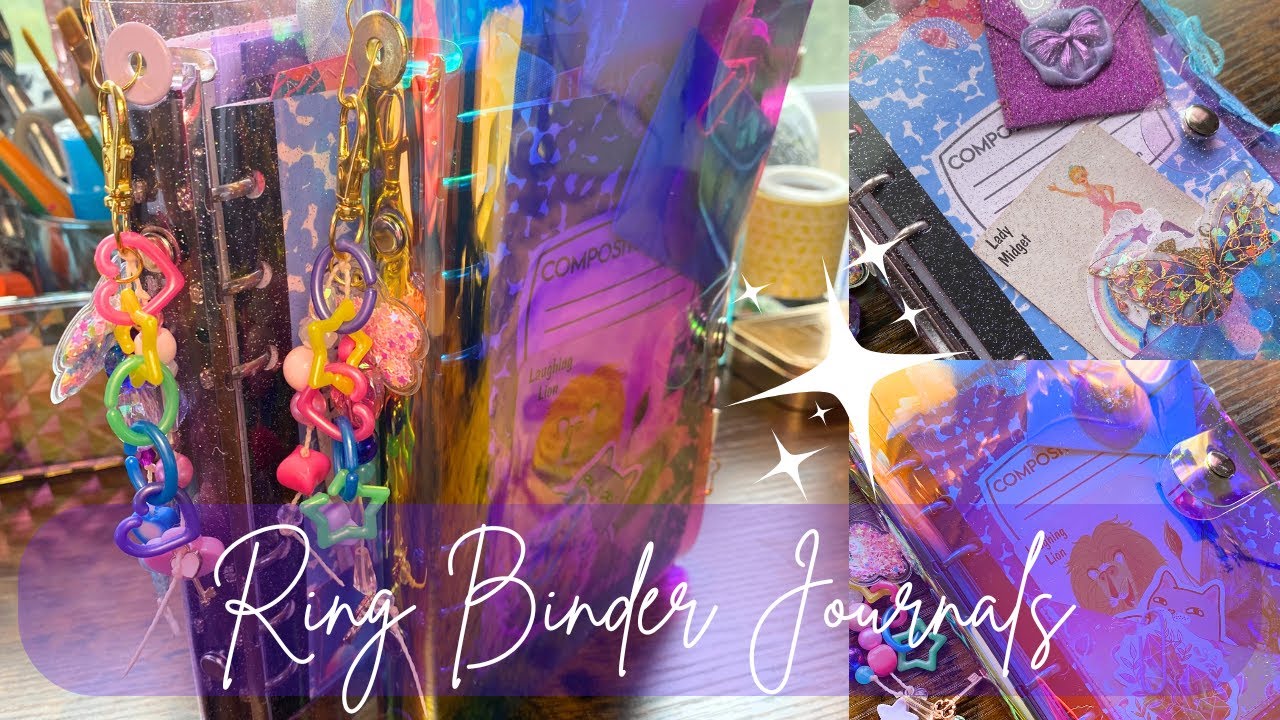 New colorful ring binder journals (SOLD) // flip through with paper sounds