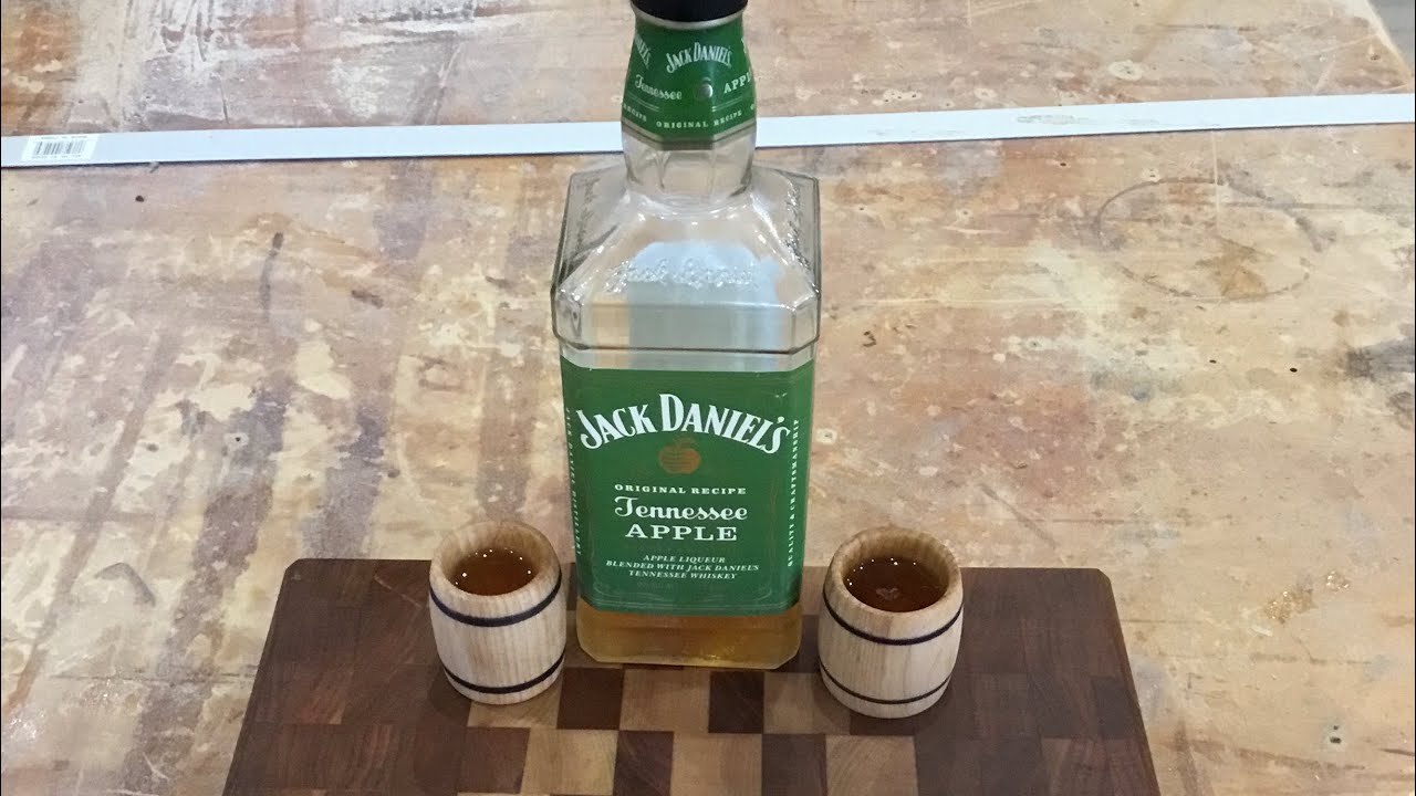 Woodturning whisky barrel shot glasses with a BONUS glass