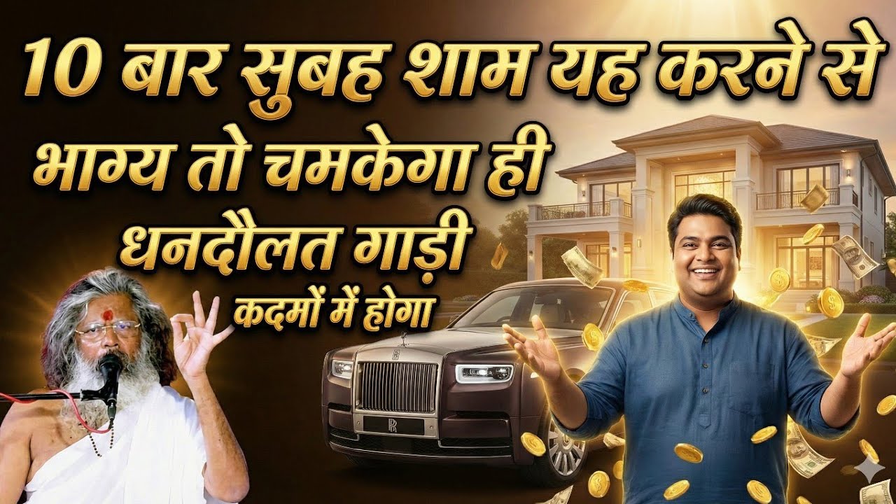 10 बार सुबह शाम यह करने सेभाग्य चमकेगा।धन दौलत गाड़ी बंगला सब आपके कदमों में होगा।#live#thoughtyoga