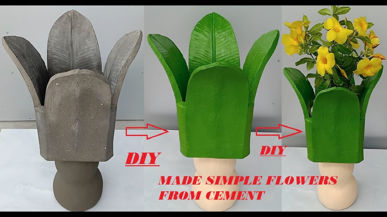 DIY _ Unique flower pot made from cement