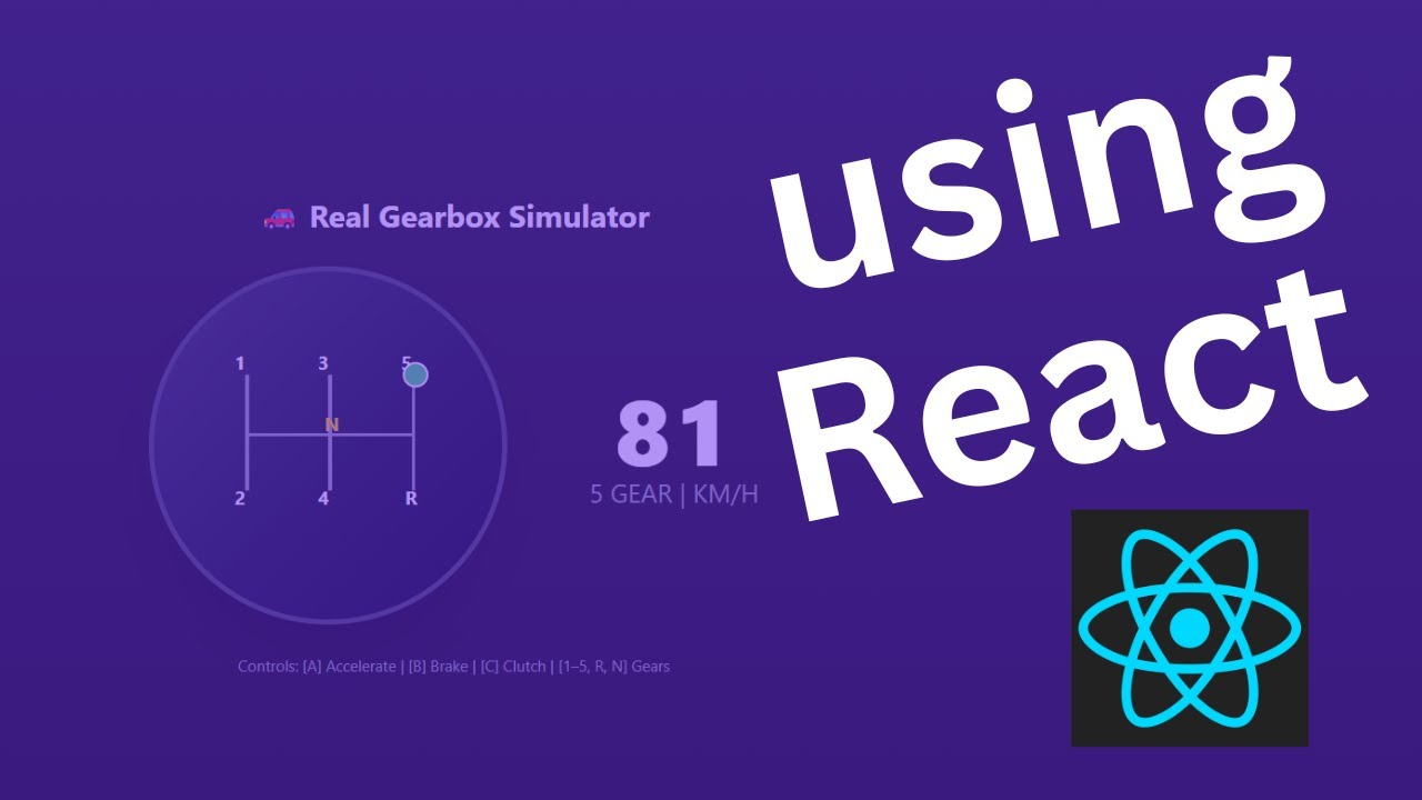 Realistic Gearbox Simulator in React Js | Drive Like a Real Car Using Keyboard | With Source Code