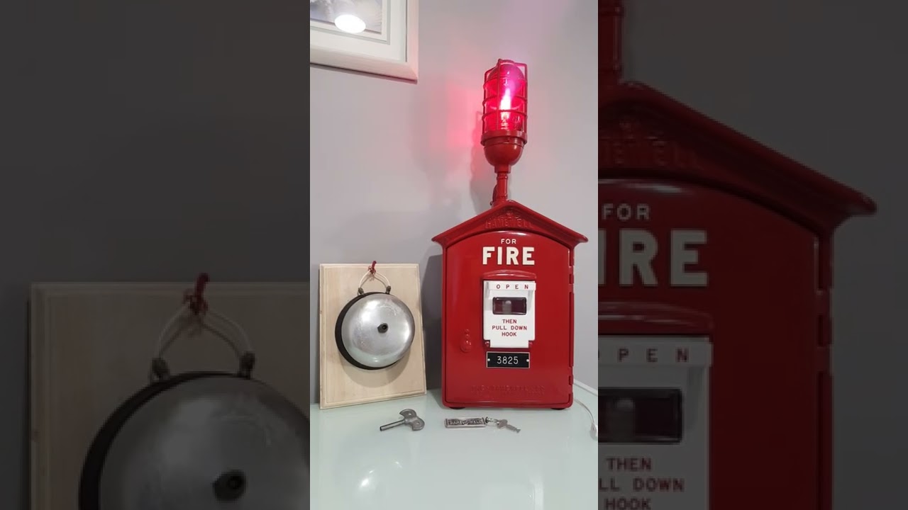 Gamewell Fire Alarm, Gong and Light with power supply.