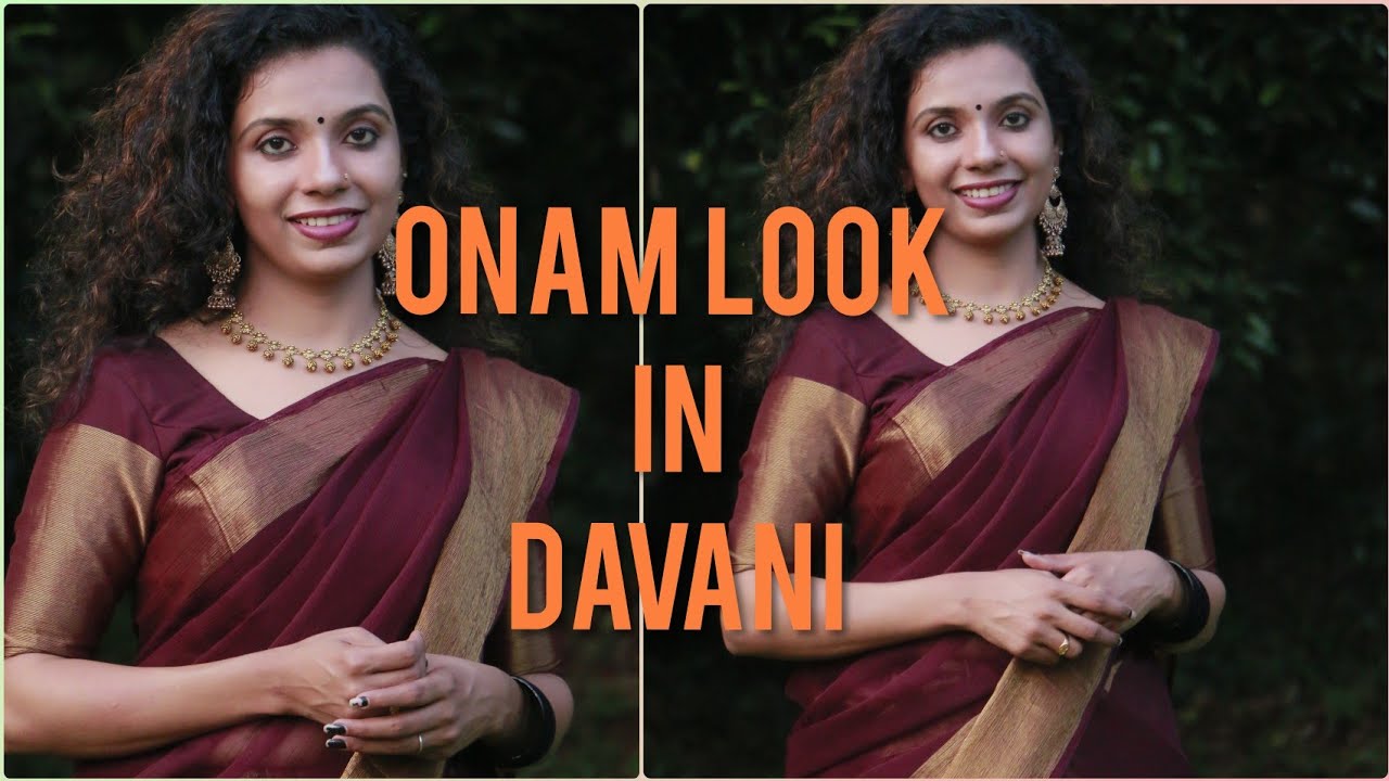 Onam Look in Davani | Simple and Easy Look