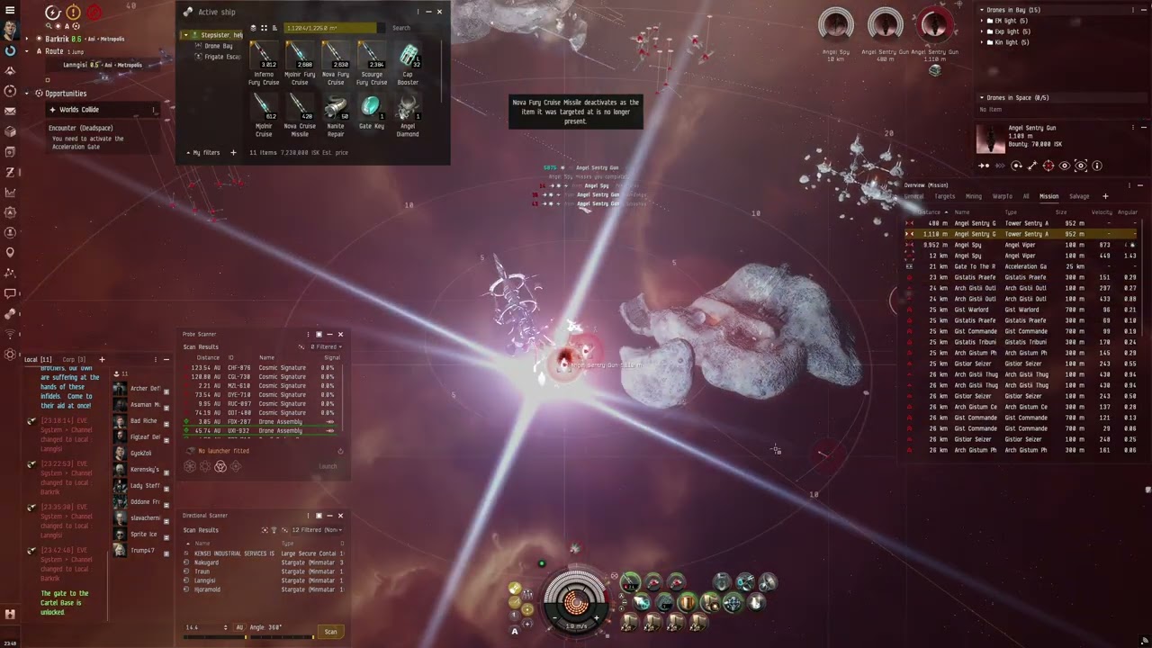 Eve Online - Golem Level 4 mission gameplay - Worlds Collide (Angel/Sansha)