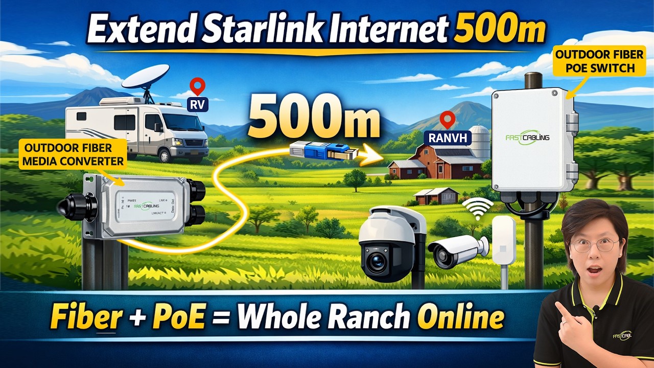 Extend RV Starlink 500m with Fiber! Long-Distance Internet for Ranch