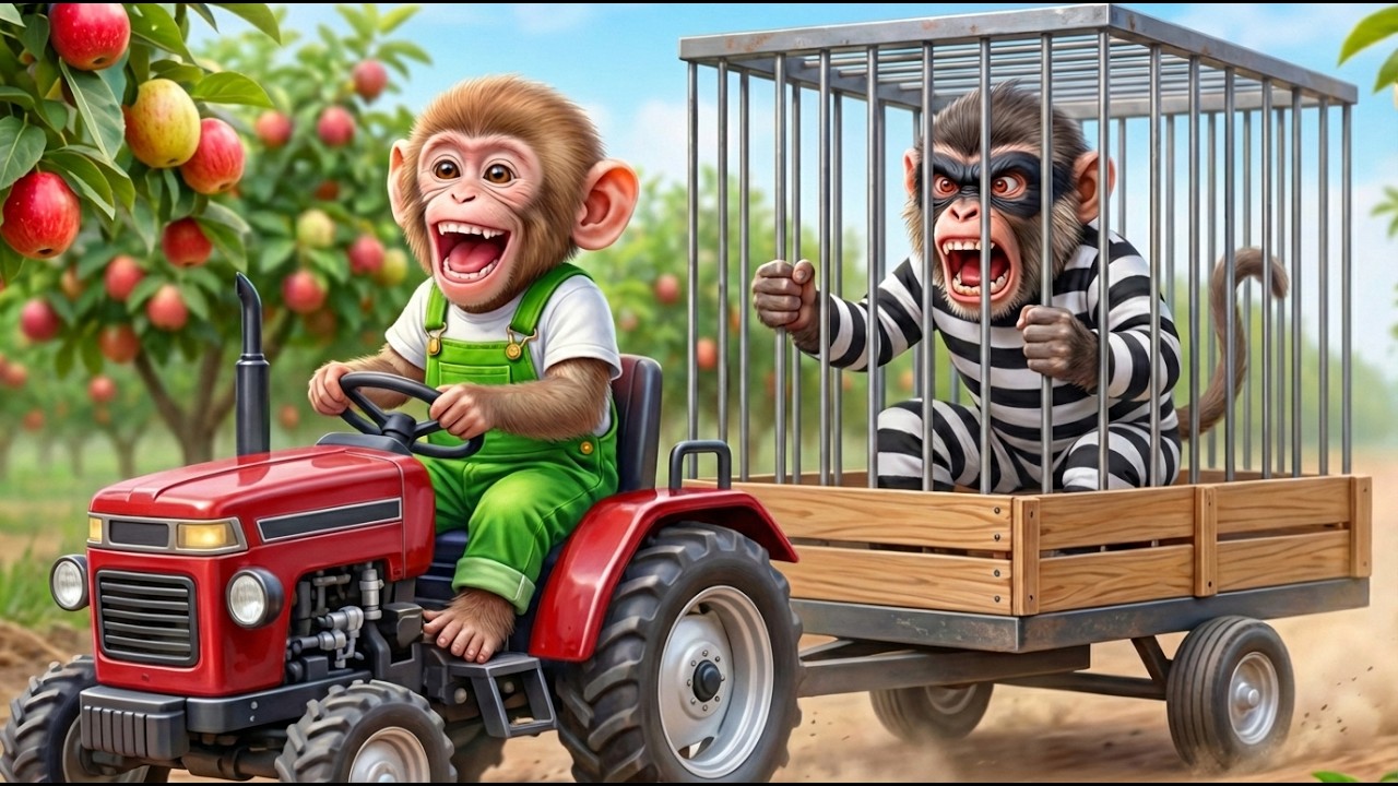 🐒🚜 Monkey Nana Harvests Pears… But Catches a SHOCKING Thief! 🍐🚨