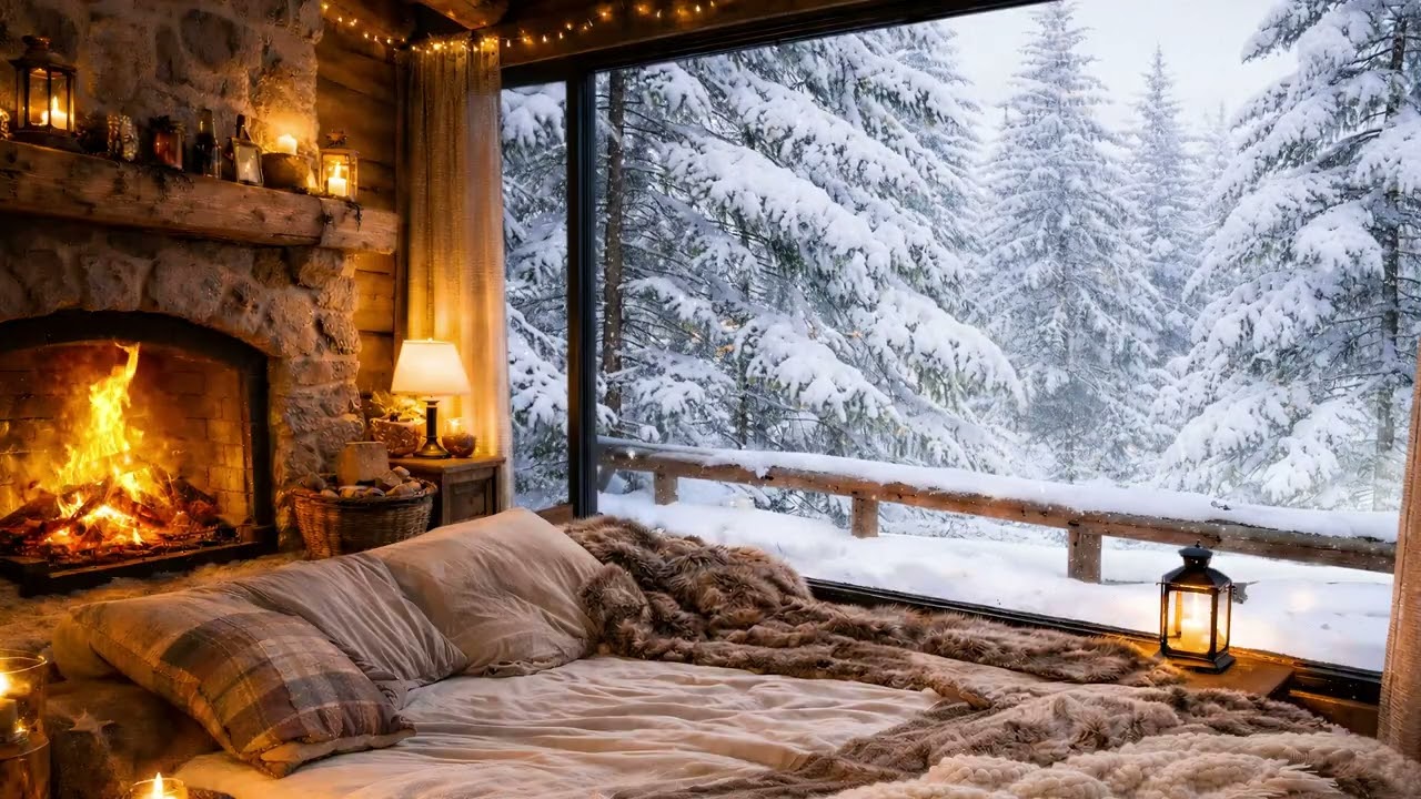 This Cozy Winter Cabin Will Put You to Sleep 😴 ASMR Ambience 10 Hours