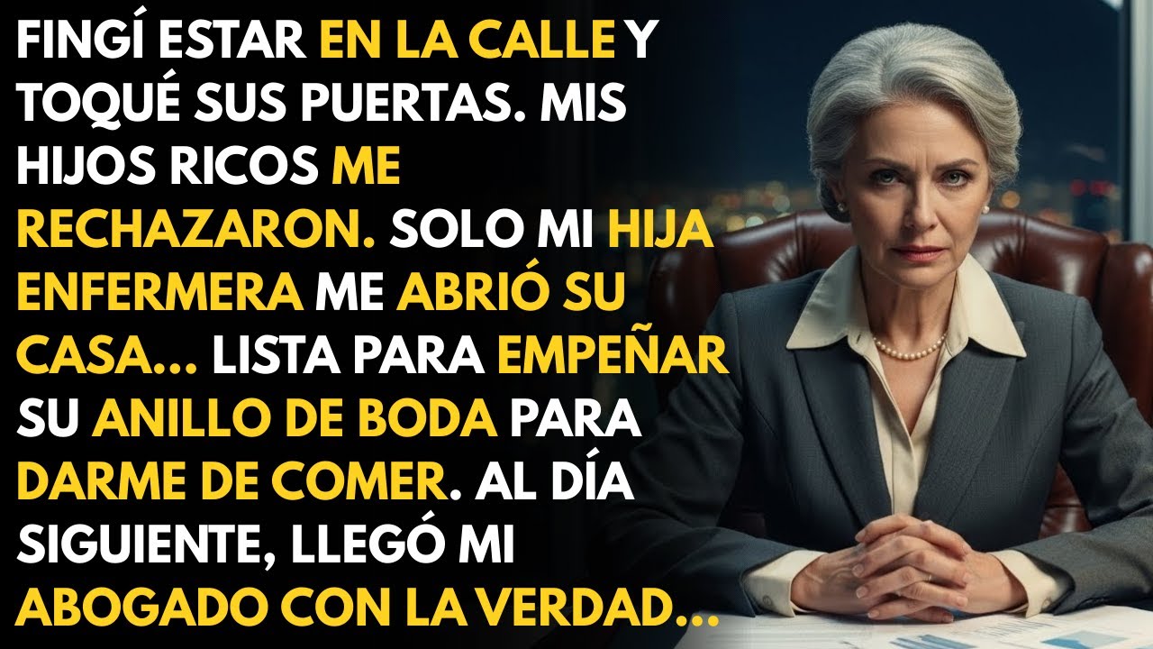Les di millones a mis hijos. Cuando aparecí pobre en sus puertas, la verdad fue brutal.