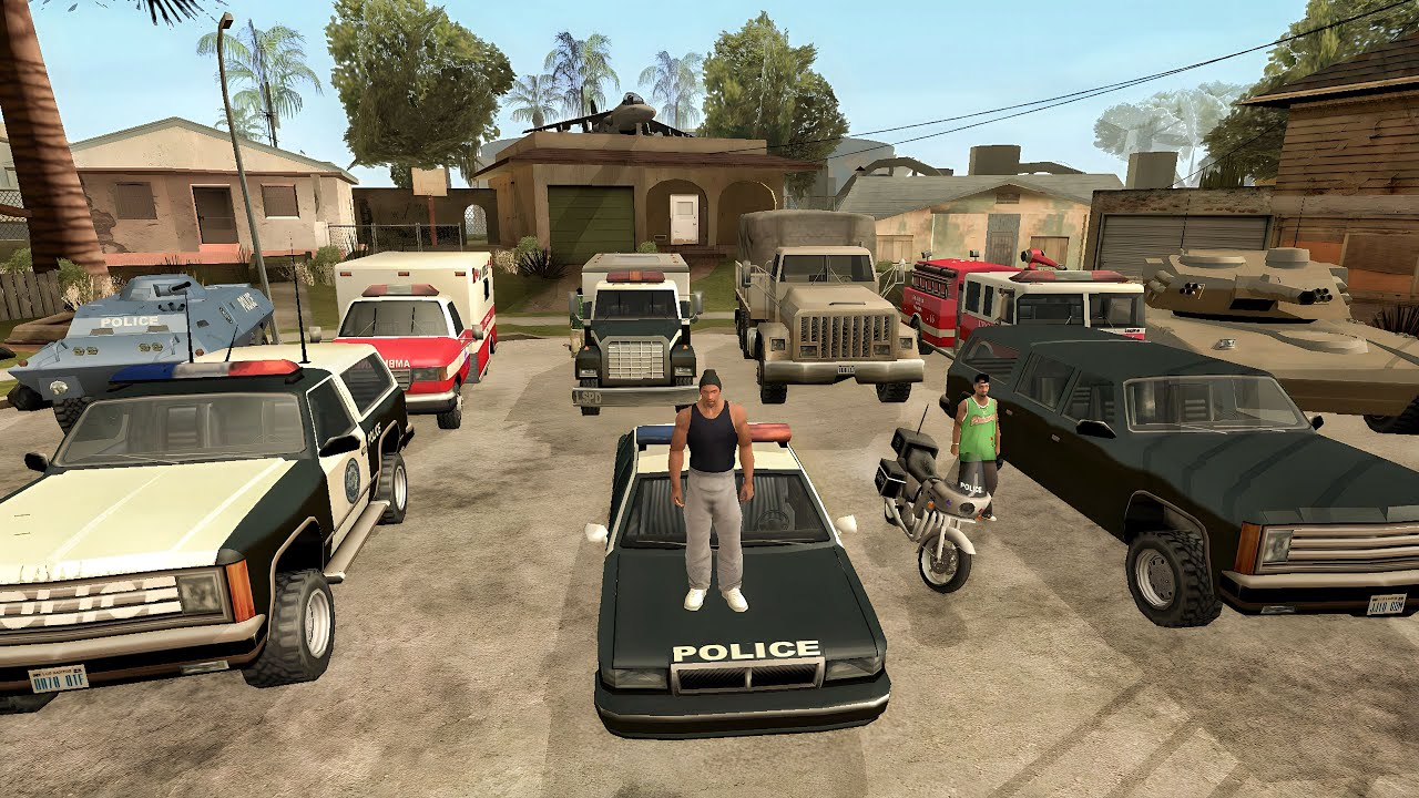 cj steals all Emergency & Government cars / gta san andreas