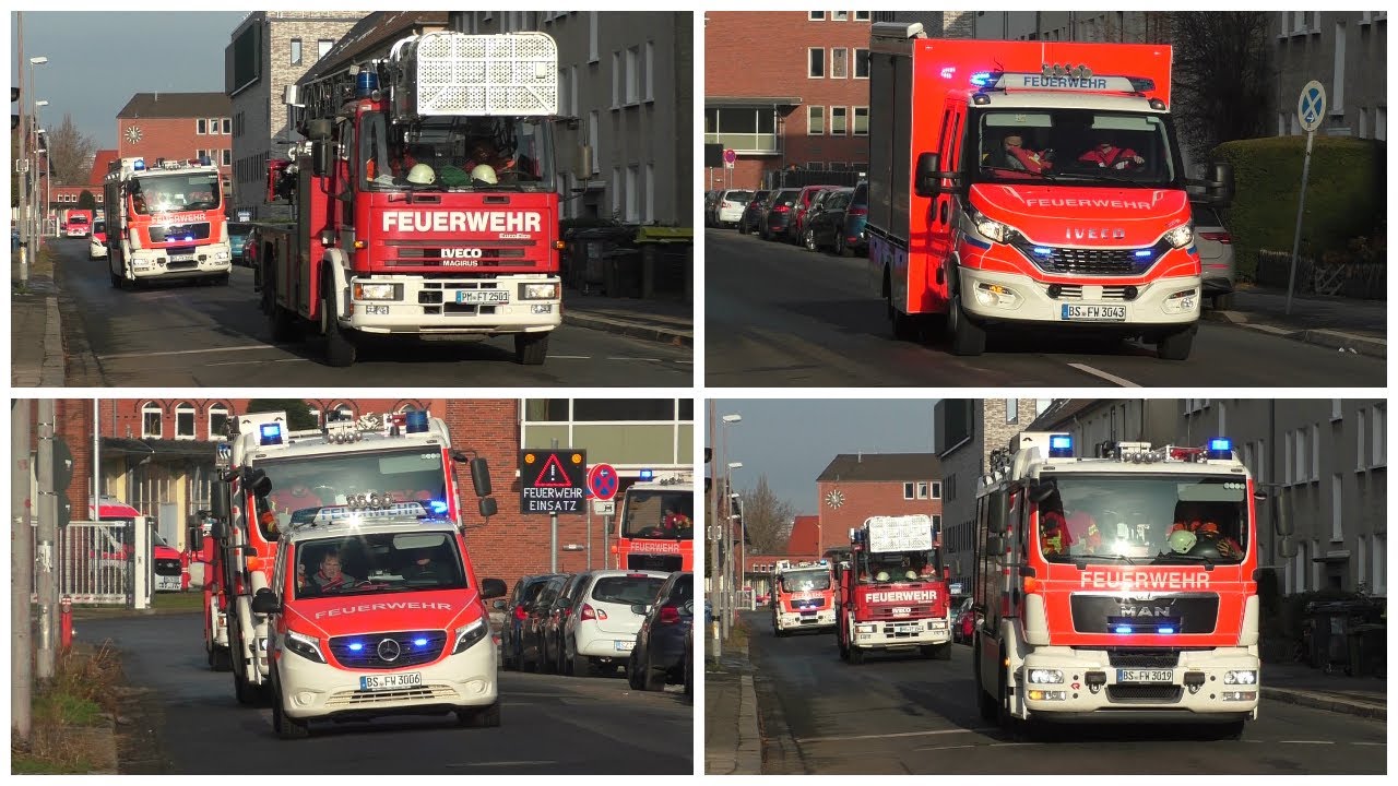 (Höhenrettung/Reserve DLK) Einsatzfahrten feuerwehr und rettungsdienst in Braunschweig!