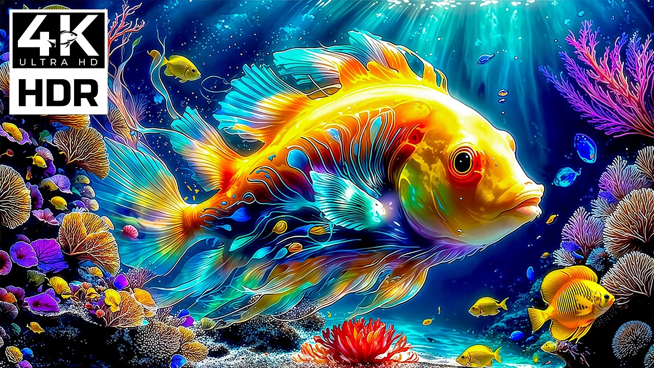 Beautiful Underwater Aquarium in 4K ULTRA HD with Colorful Coral Reefs and Tropical Fish