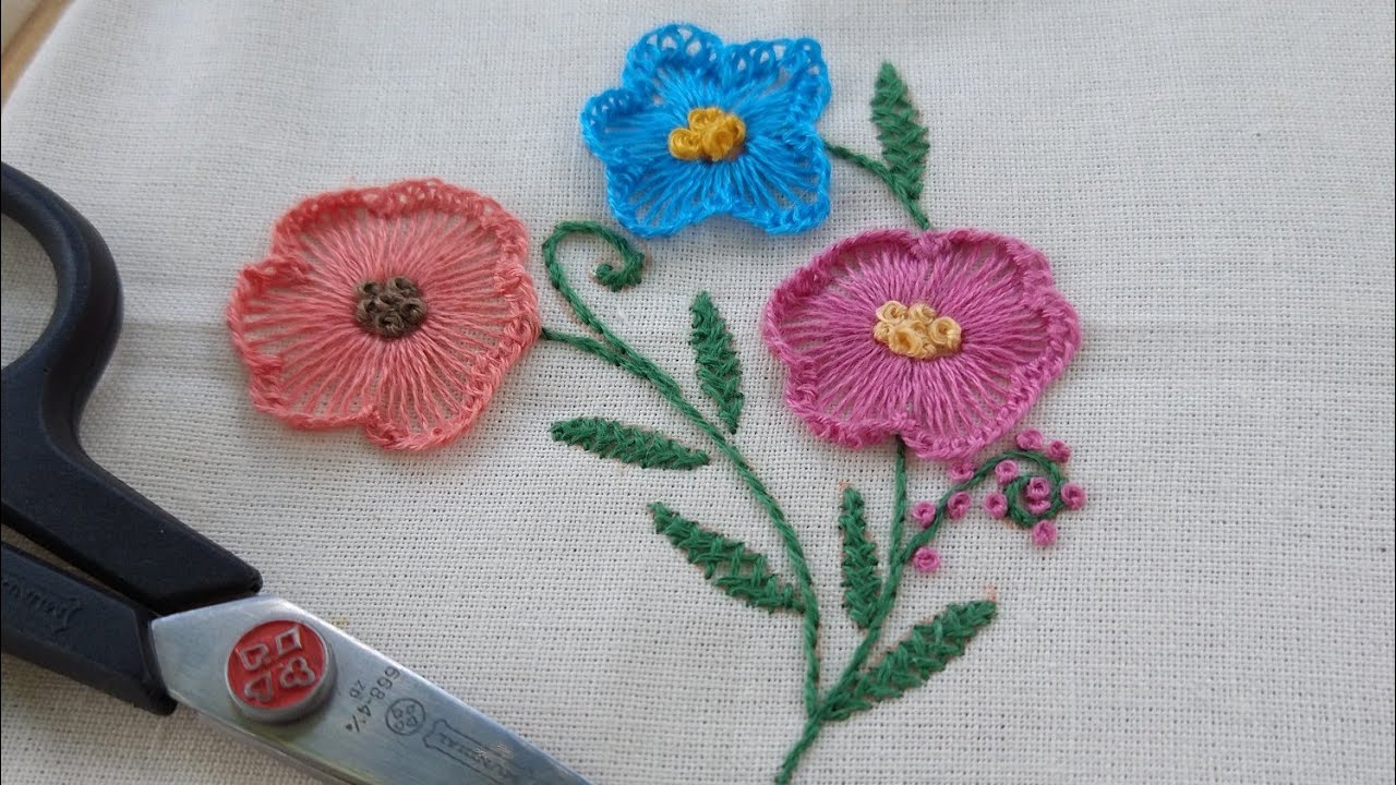 flores com ponto caseado.