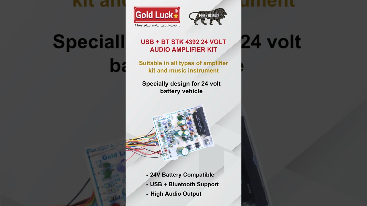 USB + BT STK 4392 24 VOLT AUDIO AMPLIFIER KIT