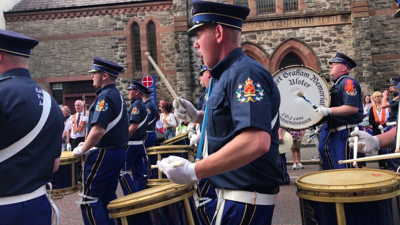 The Robert Graham Memorial Flute Band in Bangor on the 2017 Twelfth of July