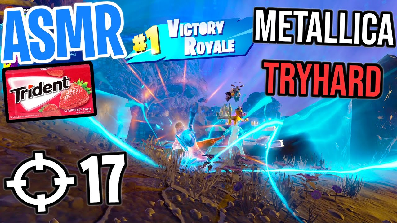 ASMR Gaming 😴 Fortnite Metallica Tryhard! Relaxing Gum Chewing 🎮🎧 Controller Sounds + Whispering 💤
