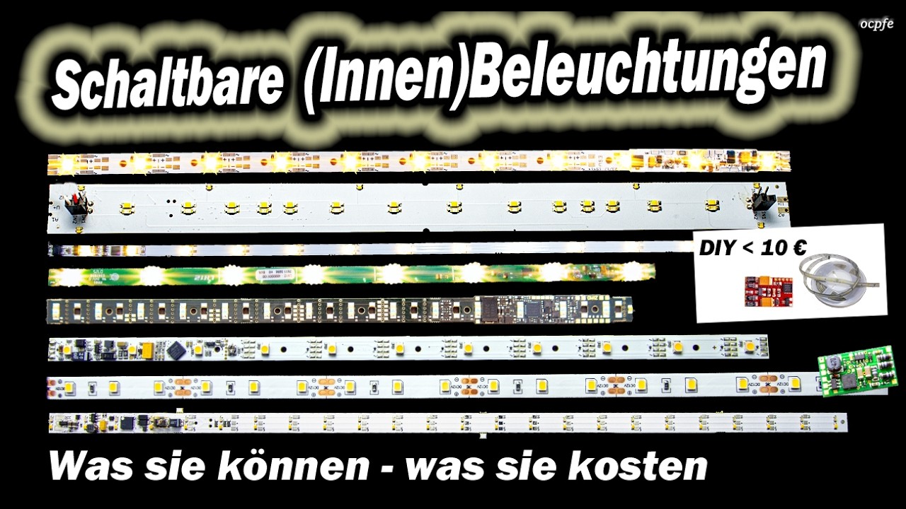 Marktübersicht - Digital schaltbare N/TT/H0 Waggon Innenbeleuchtungen inkl. preiswertem Selbstbau