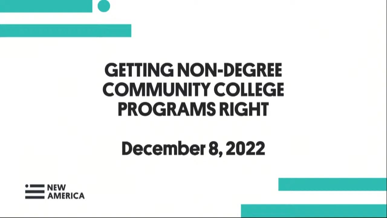 Getting Non-Degree Community College Programs Right: Centering Quality in Workforce Education