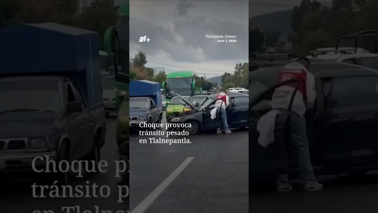 Choque provoca tr&aacute;nsito pesado en Tlalnepantla