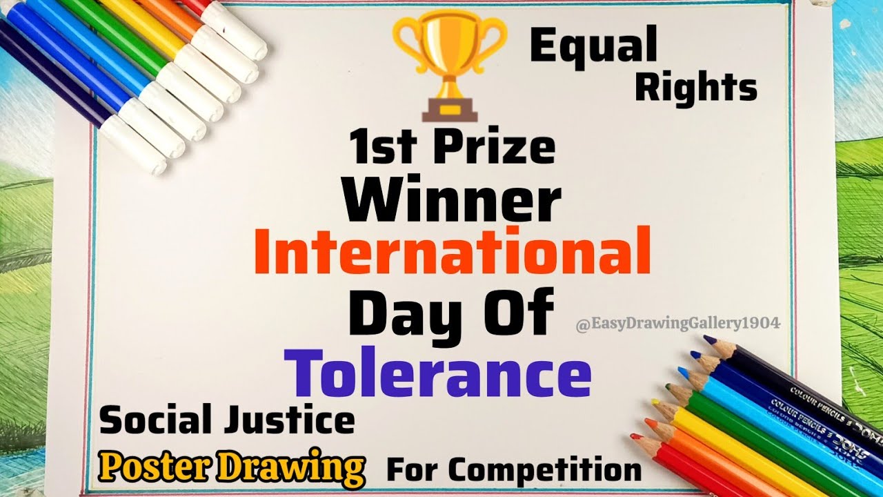 International Day of Tolerance poster drawing| World Day of social justice poster drawing|