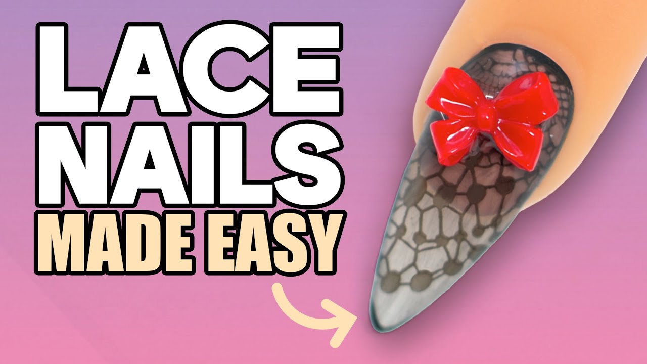 Lace Nail Art Tutorial | Easy Gel Nails with Stamping + Charm Accent