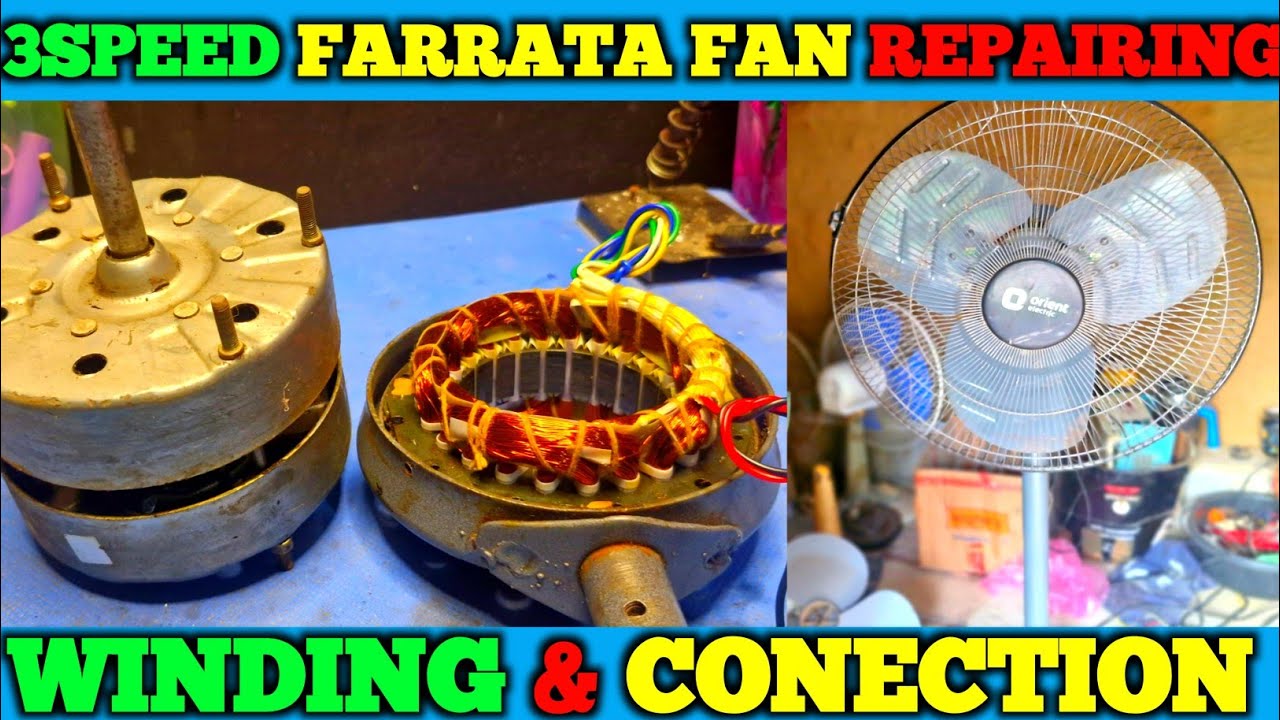 3 SPEED BAJAJ FARRATA PEDESTAL FAN WINDING AND CONNECTION | FARRATA FAN REPAIRING
