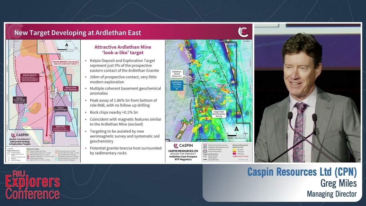 Caspin Resources MD presentation at the 2026 RIU Explorers Conference, Fremantle.