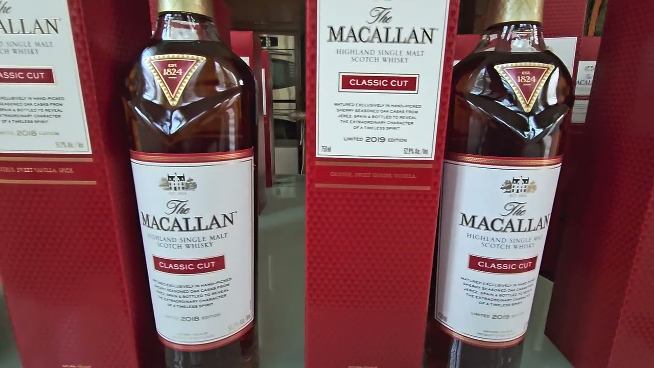 Macallan Classic Cut limited editions, 2017-2025 completed 4 sets.