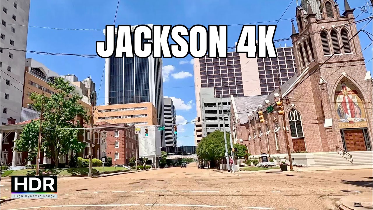 Exploring Jackson by Car 4K Driving Tour, Cathedral of St. Peter || Jackson, Mississippi