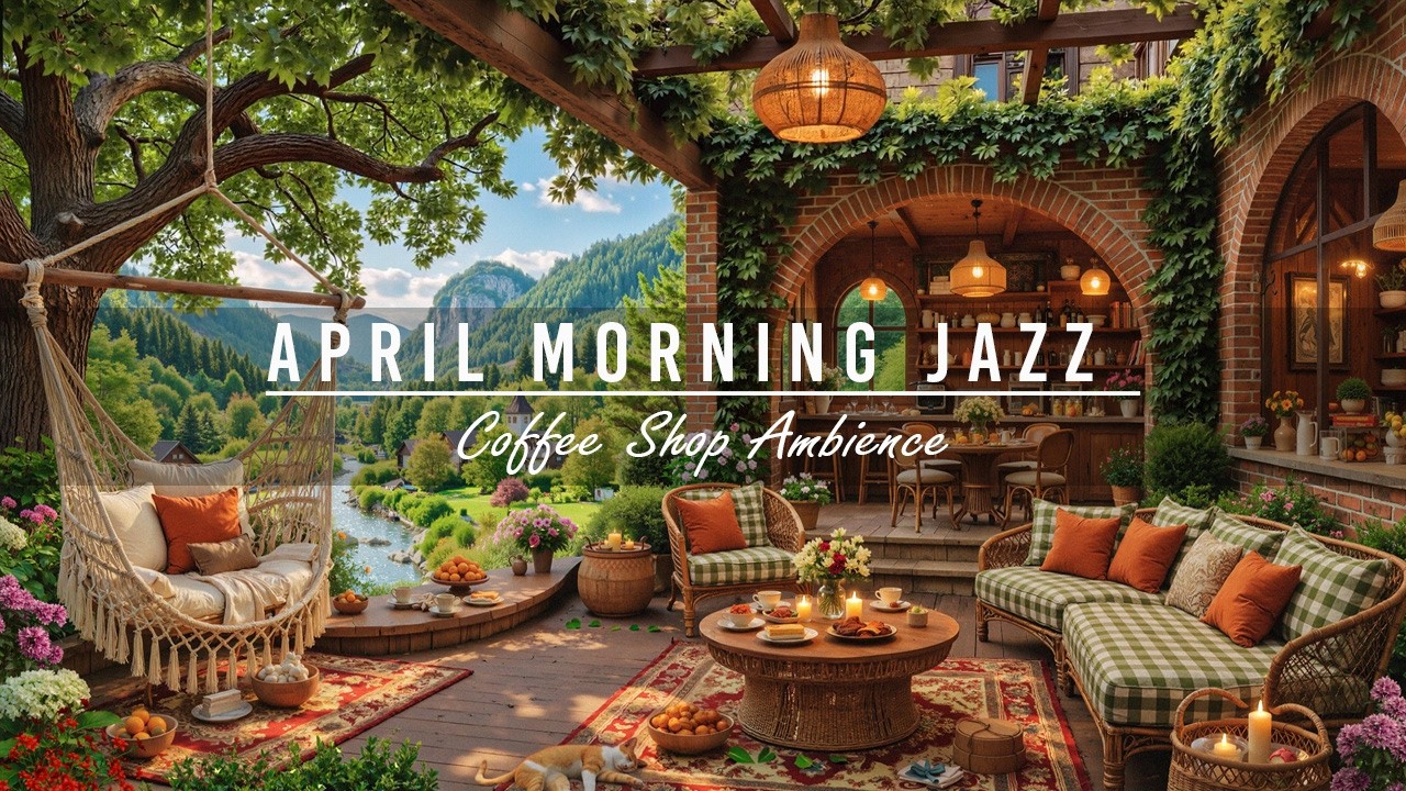 Soft April Morning Jazz & Cozy Coffee Shop Ambience with Birdsong 🌿Relaxing Jazz Instrumental Music