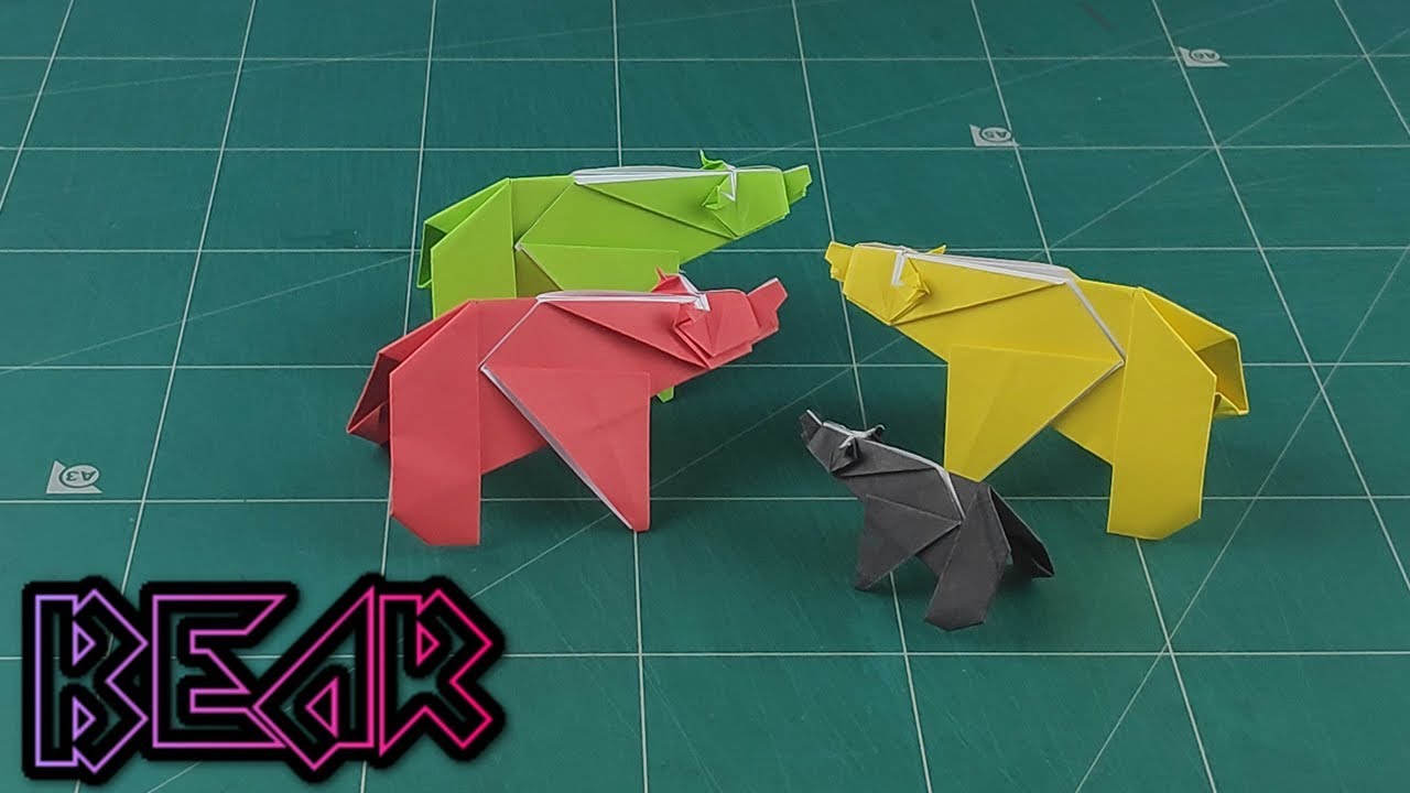 How to Make An Easy Paper Animals - Origami Bear Instructions Tutorials | DIY Craft 3D Animal