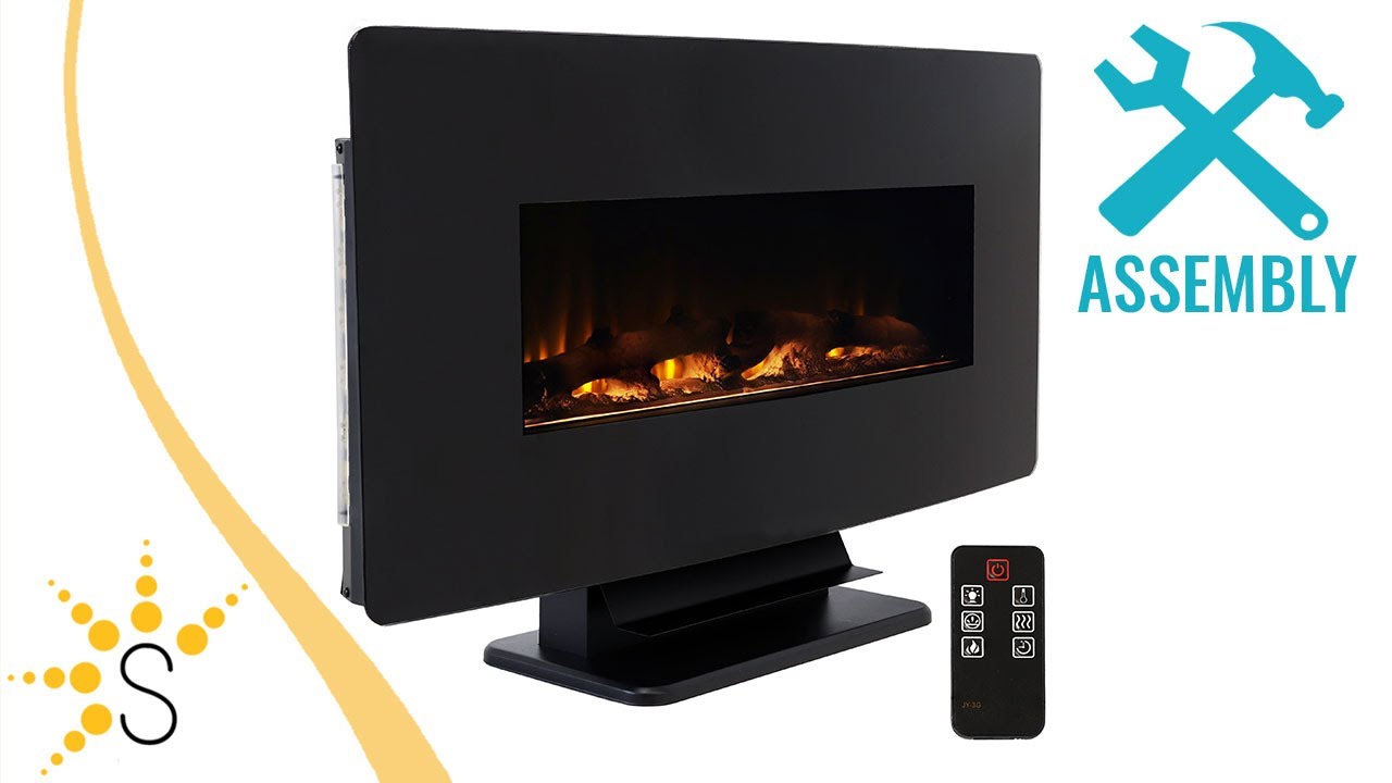 Sunnydaze Curved Face Wall-Mount or Freestanding Color-Changing Fireplace-ZHS-425