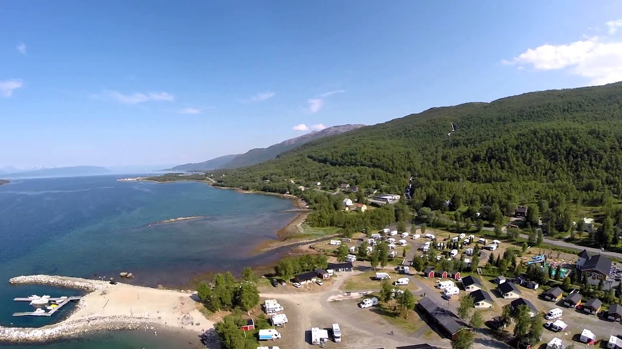 Ballangen Camping sett fra lufta
