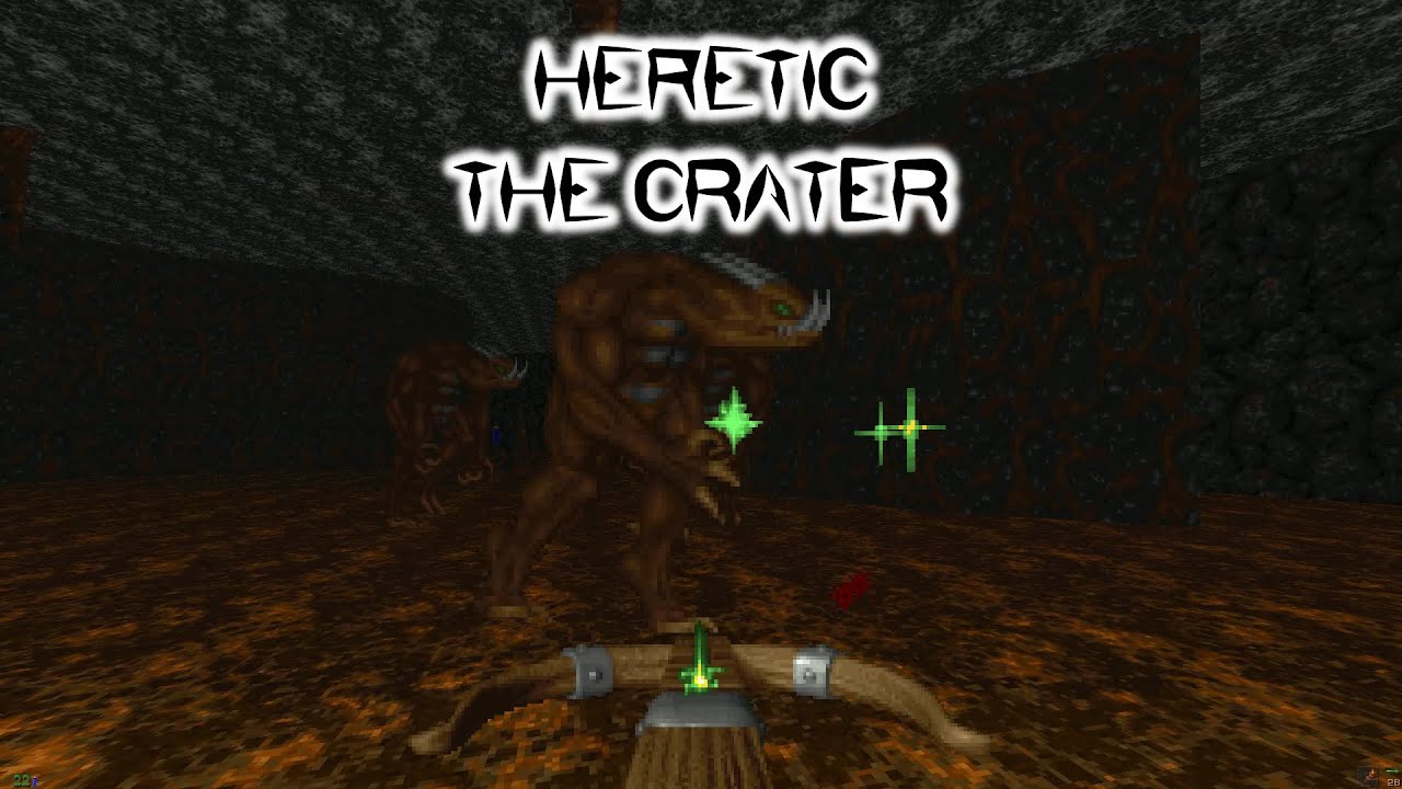 Old Games - Heretic / E2M1 - The Crater / PC Gameplay 1080p