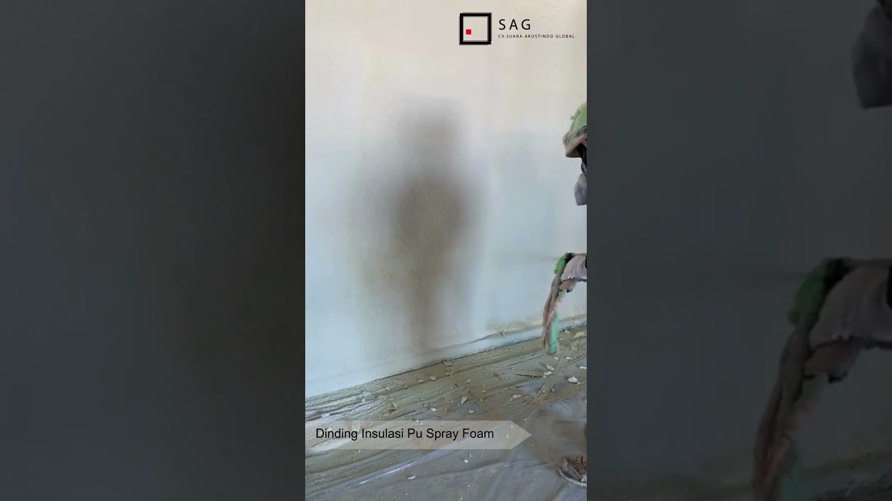 Pekerjaan Dinding Peredam Suara Dengan Metode Semprot Menggunakan PU Spray Foam #polyurethane