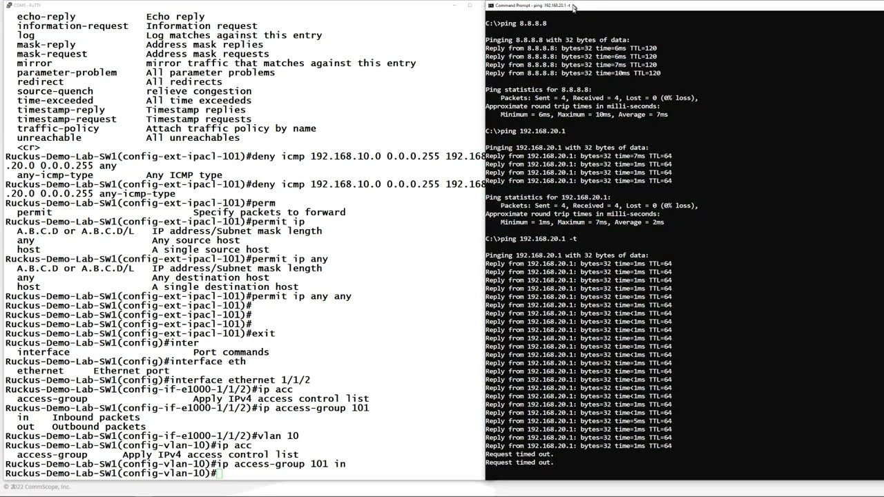 RUCKUS ICX - Creating Extended ACLs on 8.0.95