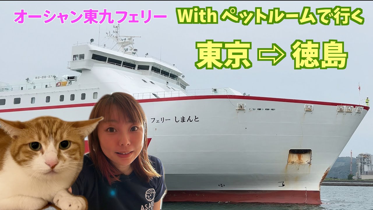 【ビビり猫をフェリーに乗せるとどうなる？？】withペットルームで徳島へ！