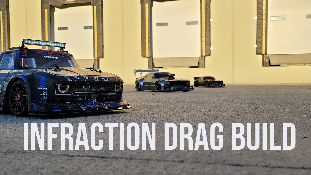 Arrma Infraction drag build, test run, and break down