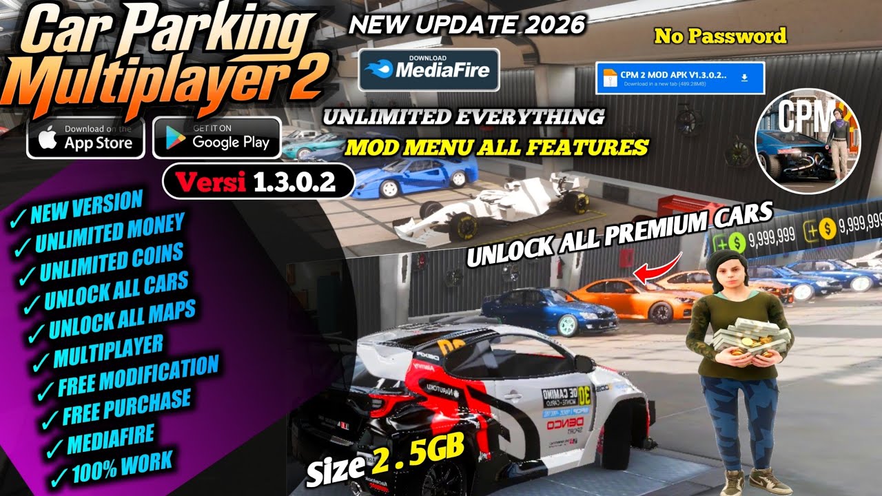 Car Parking Multiplayer 2 Mod Apk Последняя версия 1.3.0.2 2026 - Неограниченные деньги и разблок...
