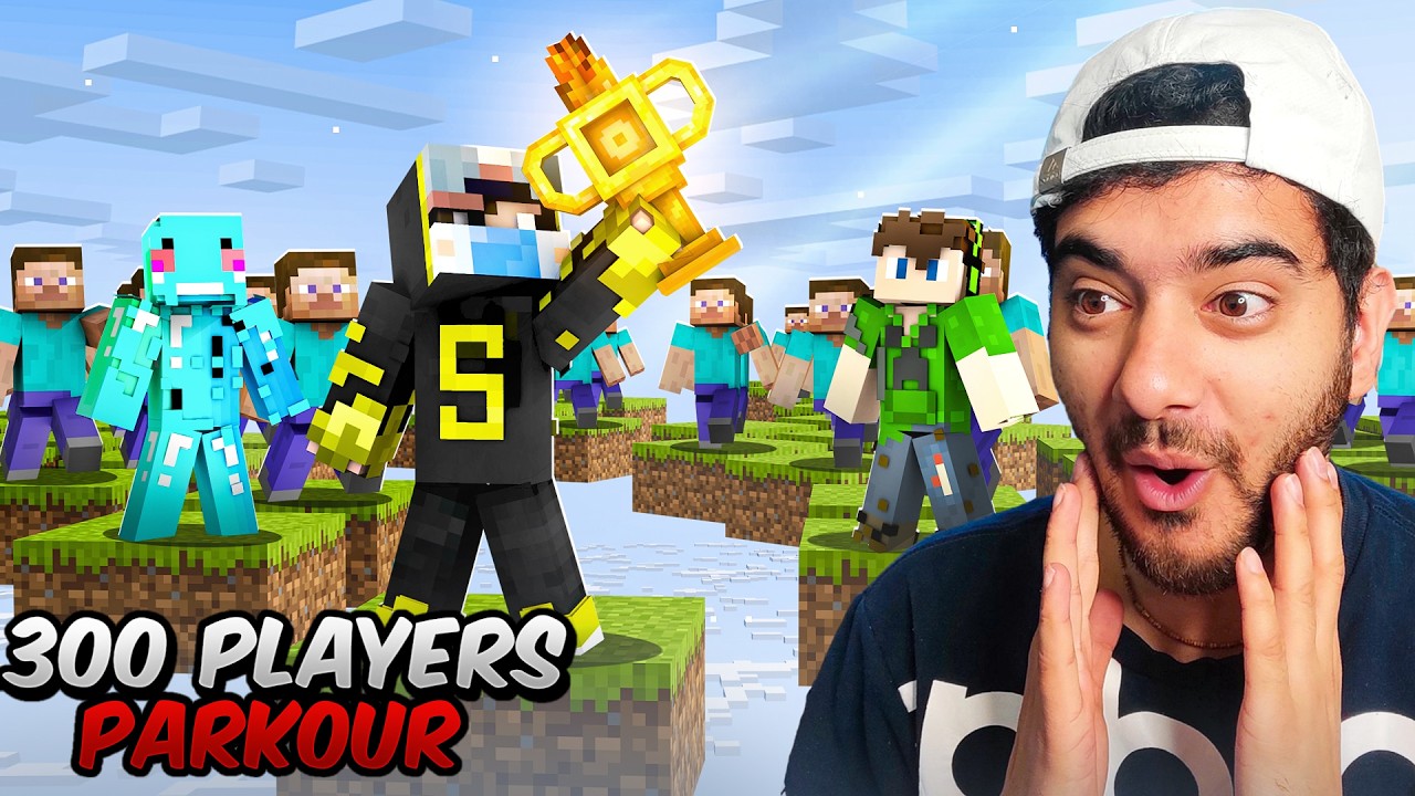 300 Players vs Impossible Parkour in Minecraft
