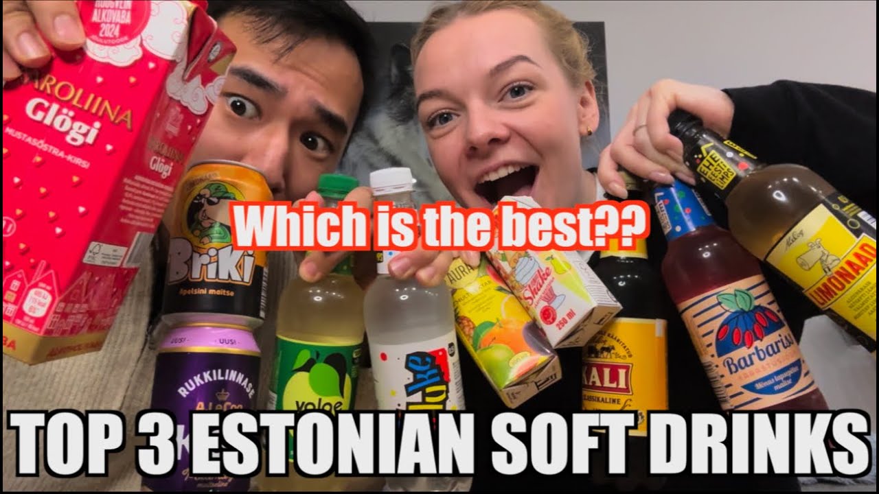 Japanese guy trying Estonian 🇪🇪 soft drinks for the 1st time!