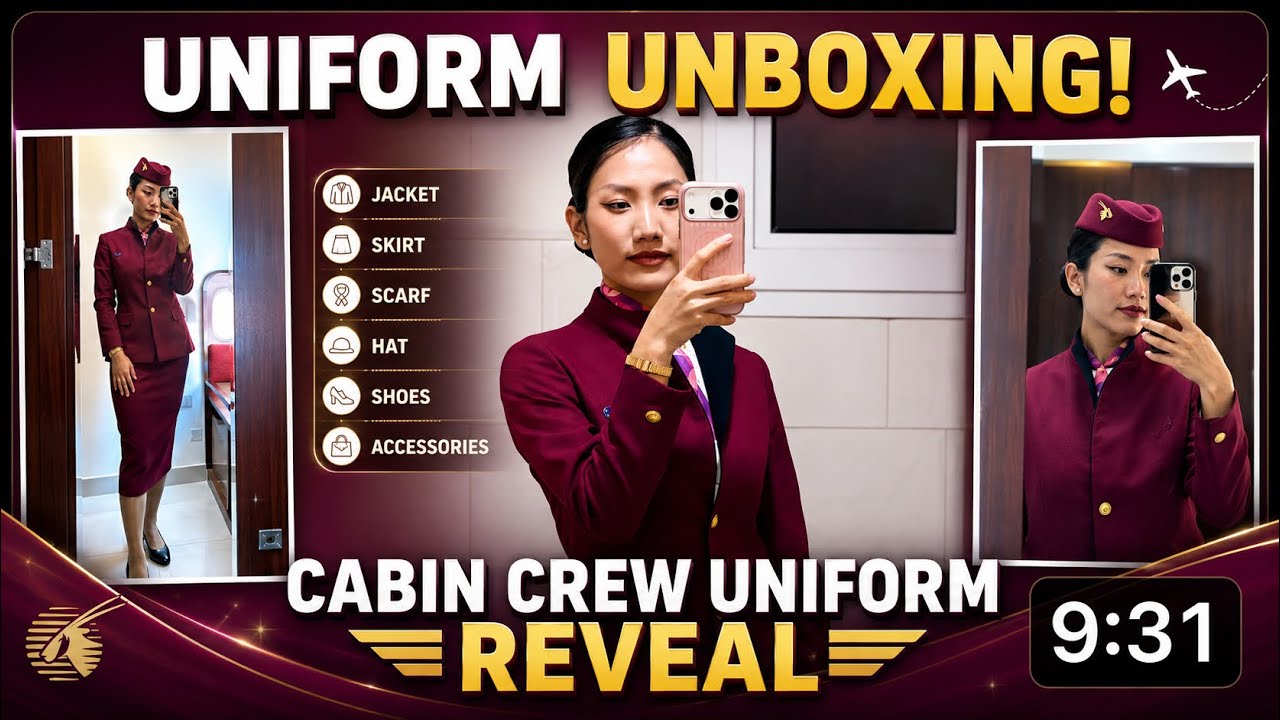 Unpacking My Qatar Airways Cabin Crew Uniform ✈️💼😍