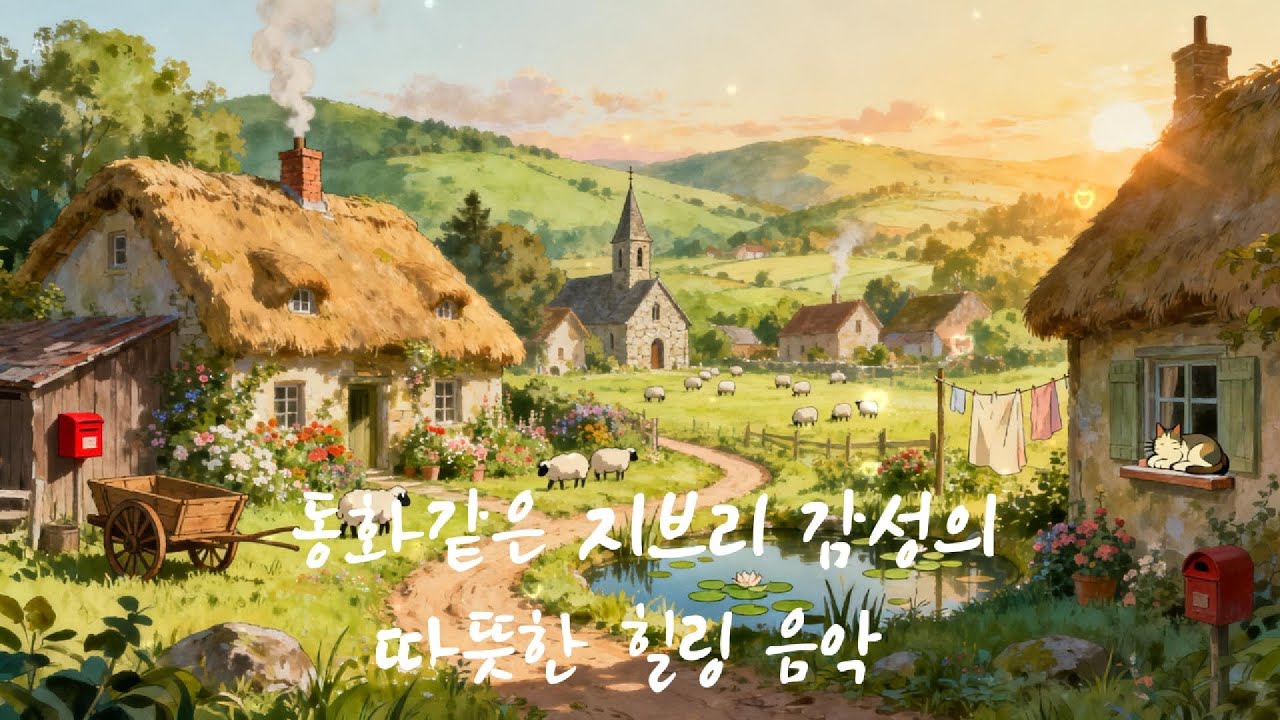 동화 같은 시골마을 🌿 Cozy Fairytale Village | 따뜻한 힐링 음악 지브리 감성 시골마을 🍃