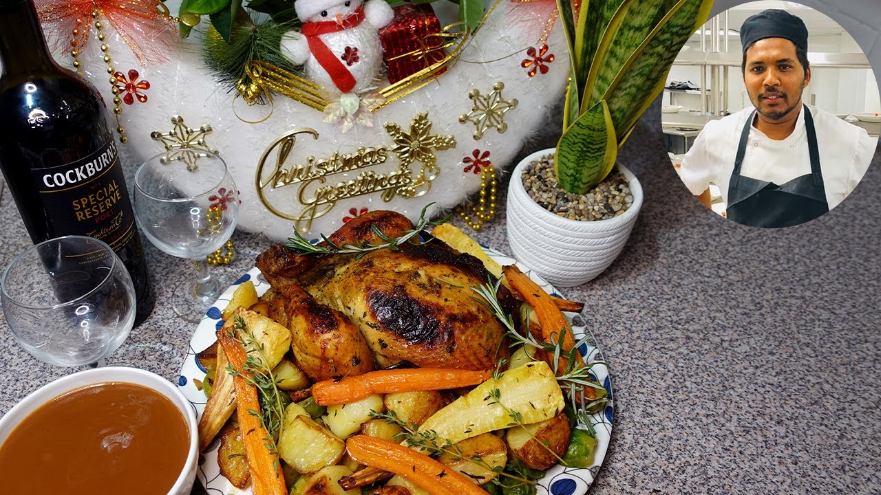 Christmas Roast Chicken With Amazing Christmas Festival Gravy & Delicious Vegetable | Ivon's Kitchen