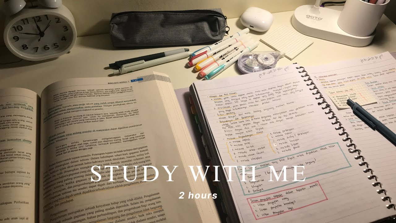 2-HOUR STUDY WITH ME 📚 [no break time, sound of mountain river & forest birds with count up timer]